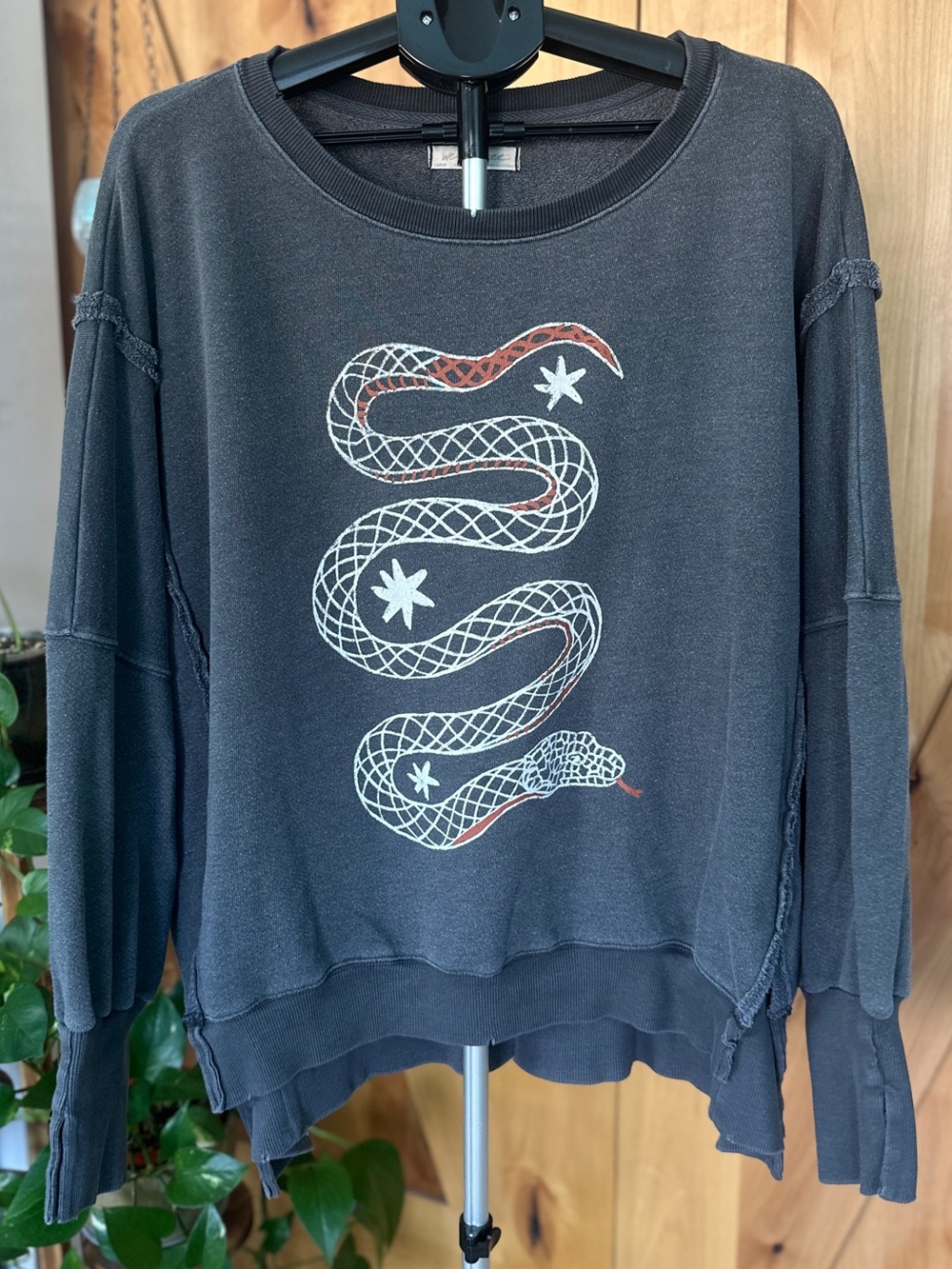 Free People We The Free Camden Snake Graphic Oversized Sweatshirt